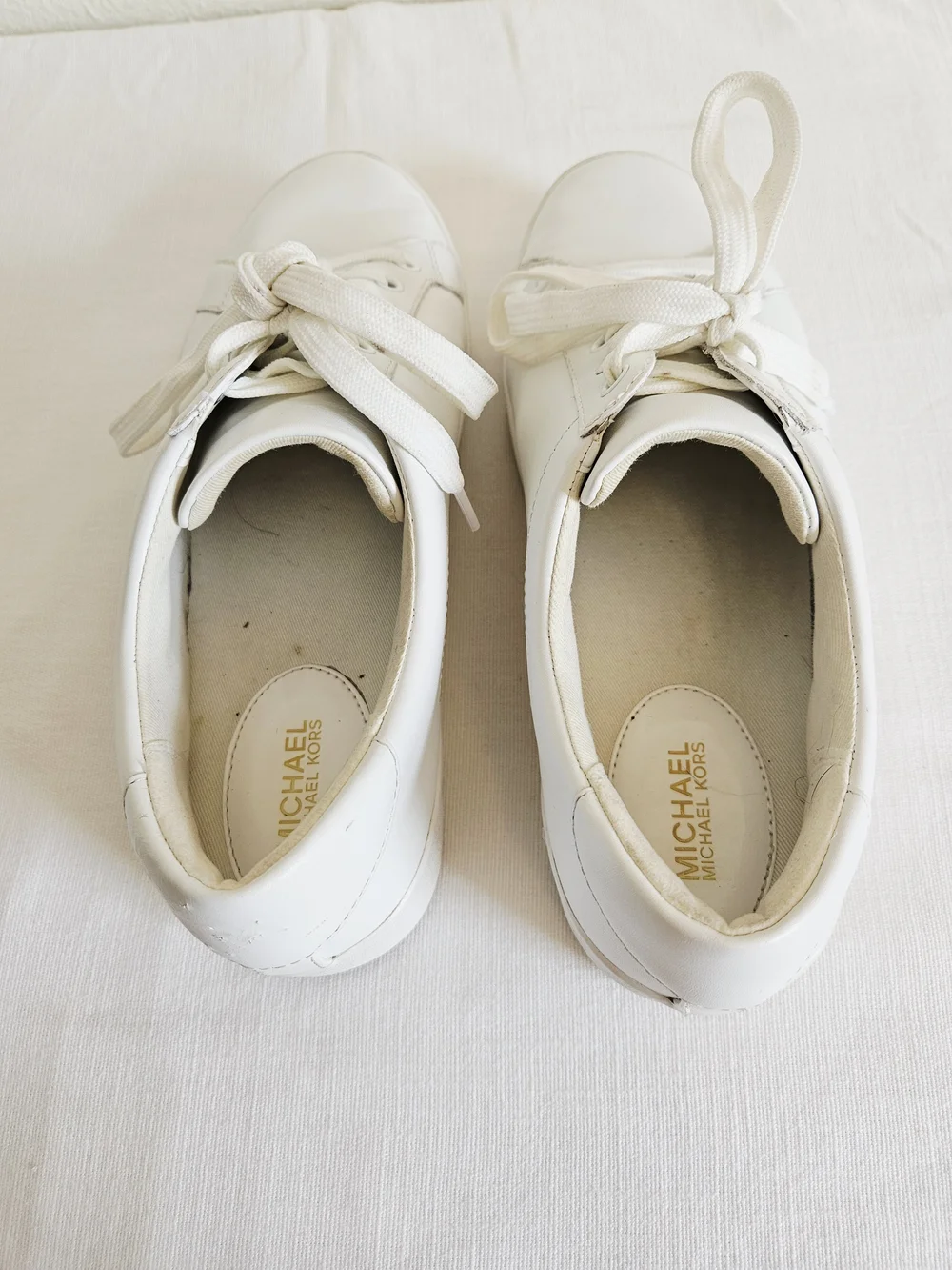 Michael Kors Women's White Leather Low-Top Sneakers